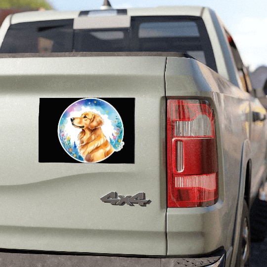 Golden Retriever Watercolor Car Magnets