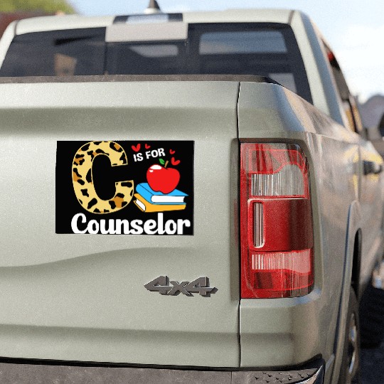 Leopard Print Back To School For School Counselor Car Magnets