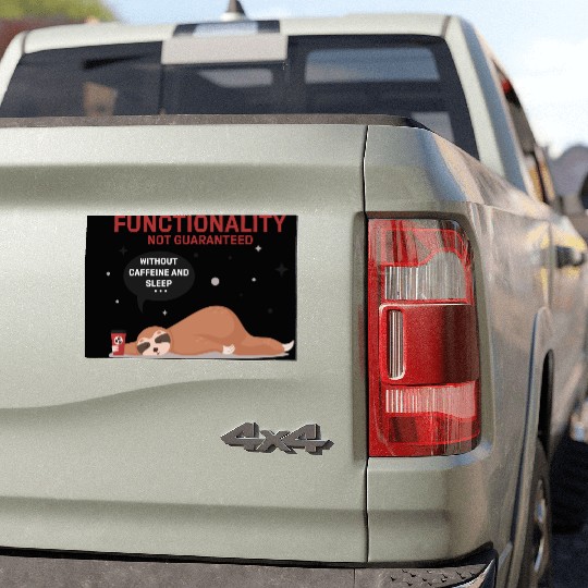 funny Sloth Functionality not guaranteed Car Magnets