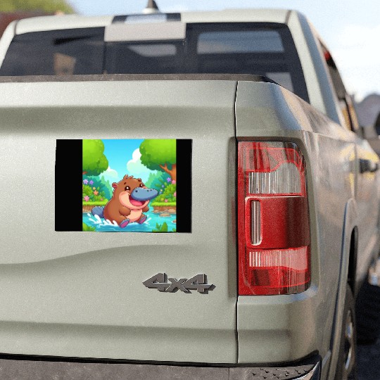 The hippo-platypus Car Magnets