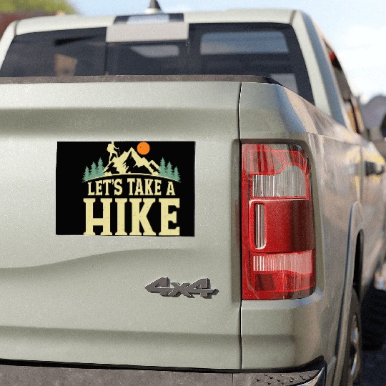 Let's Take A Hike Hiker Hiking Car Magnets