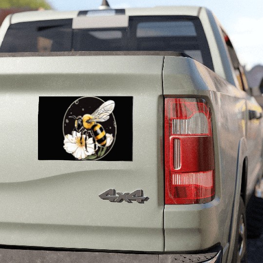 Bumble Bee on a Flower in a Bubble Car Magnets