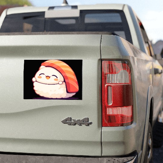 Kawaii White Cat Salmon Nigiri Sushi Car Magnets