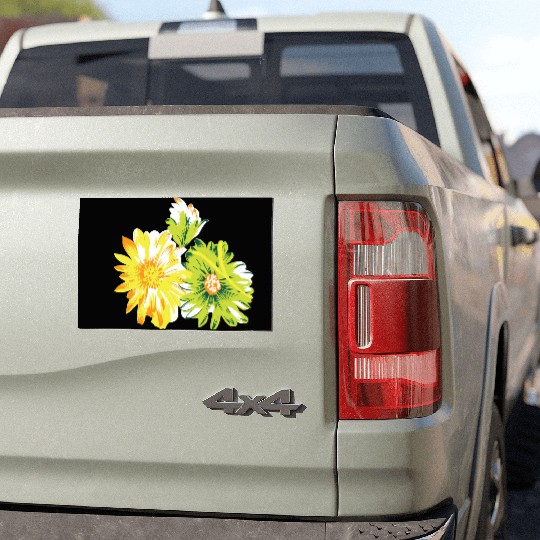Vibrant Tropical Flower Pattern Car Magnets