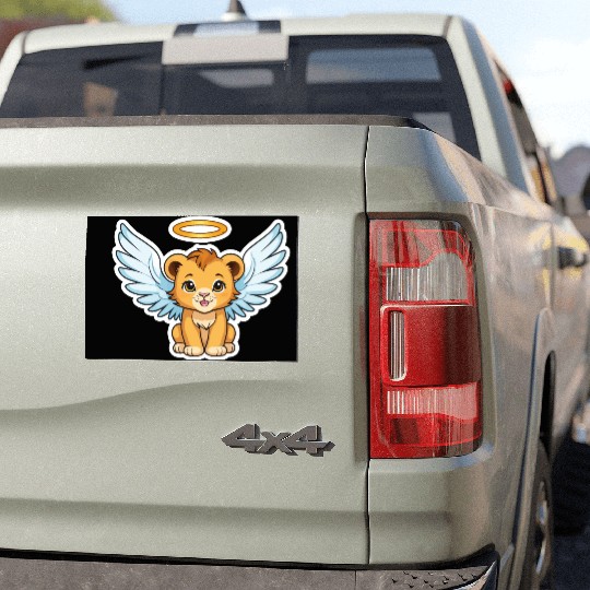 lion cub as angel Car Magnets