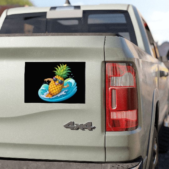 Pineapple Surfer Car Magnets