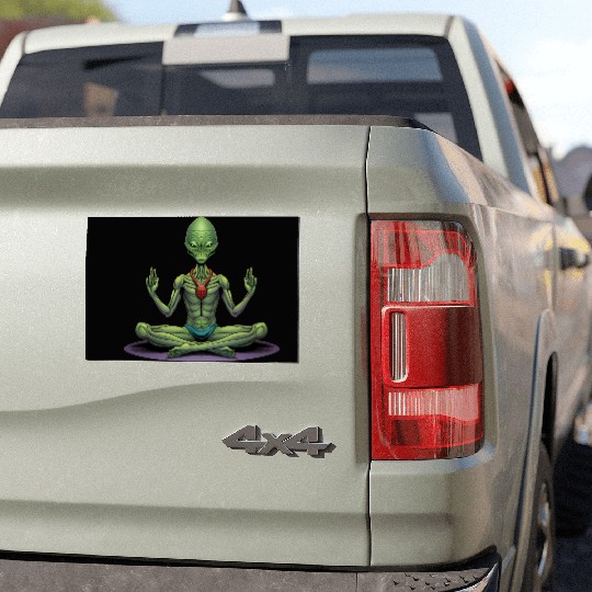 Alien Yogi Car Magnets
