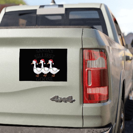 Santa's Silliest Goose Christmas Car Magnets