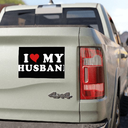 i Love My Husband Car Magnets
