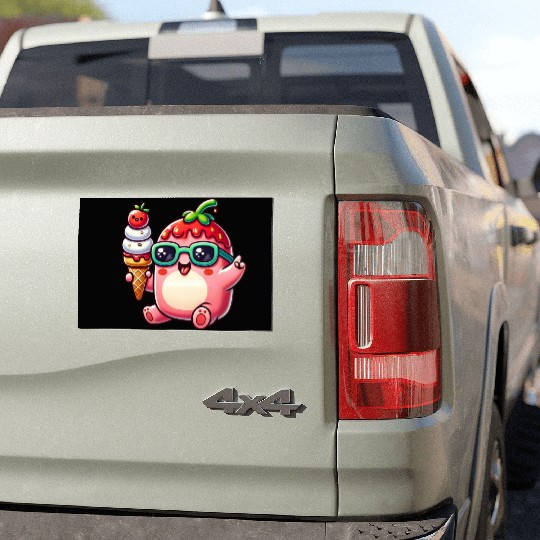 Ice Cream Strawberry Chill Car Magnets