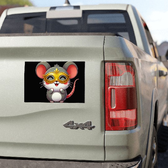 Cute Cartoon Mouse Mardi Gras Carnival Car Magnets