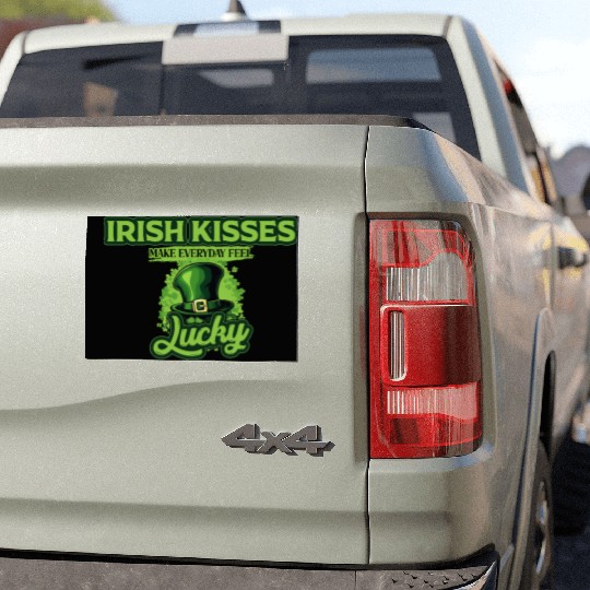 Irish Kisses Make Everyday Feel Lucky St Patricks Car Magnets