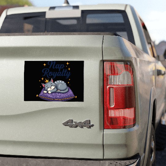 Nap Royalty - Crowned Cat Design Car Magnets