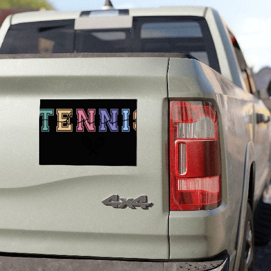 Tennis Typography and Tennis Rackets Car Magnets