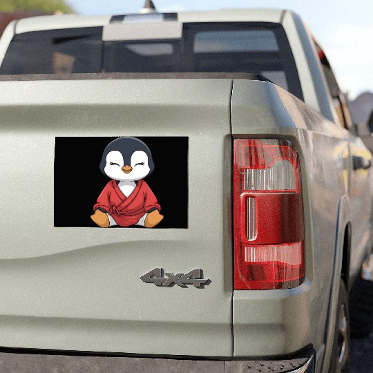 Zen Penguin Meditation in Kimono Attire Car Magnets
