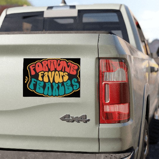 Fortune Favor Fearless Car Magnets