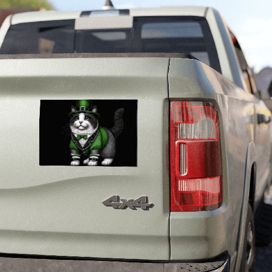 Lucky Cat in Green - St. Patrick’s Day Car Magnets