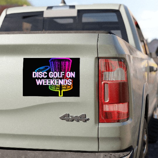 Disc Golf on Weekends Hobby Golfer Activities Car Magnets