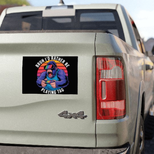 Retro Gamer Ape Car Magnets