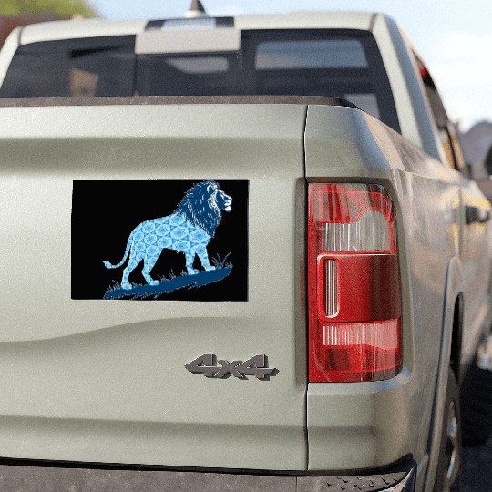 Star of David Pattern 2 Lion of Judah Car Magnets
