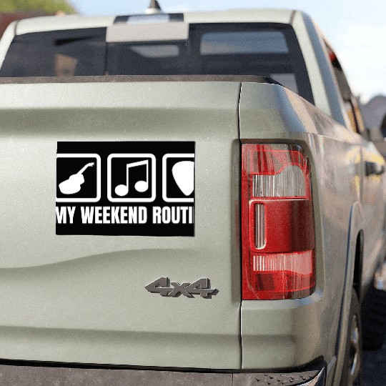 Guitar Player Weekend Car Magnets