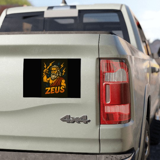 Epic Zeus Thunderbolt Illustration Car Magnets