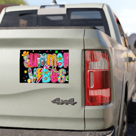 Neon Summer Vibes Car Magnets