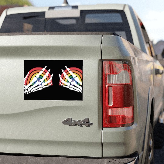 LGBTQ Skeleton Hand Rainbow Car Magnets