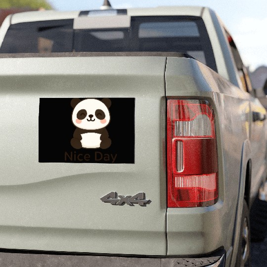Cute Panda - Nice Day Car Magnets