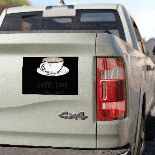 Latte, Lobs and Laughs - Pickleball Coffee Car Magnets