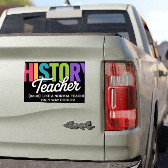 History Teacher Bold Colorful Typography Car Magnets