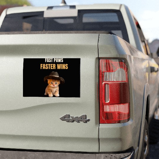 Fast Paws, Faster Wins - Cat Pickleball Car Magnets