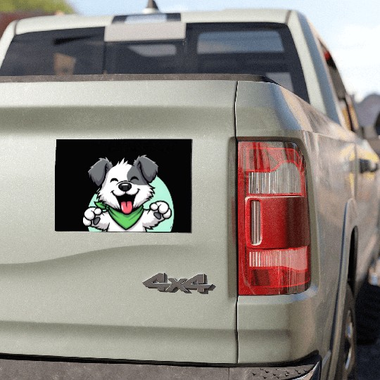 Joyful Dog Cartoon Design Car Magnets