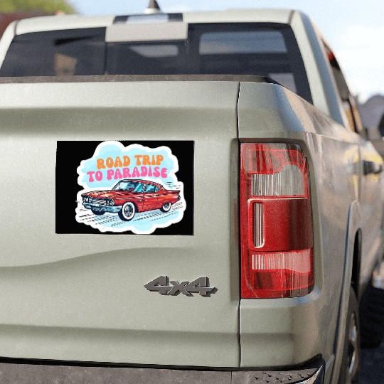 Vintage Classic Car Road Trip Design Car Magnets