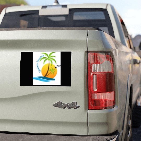 Tropical Sunset Beach Scene Car Magnets