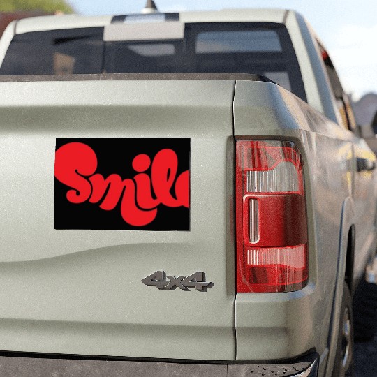 Vibrant Red Smile Typography Design Car Magnets