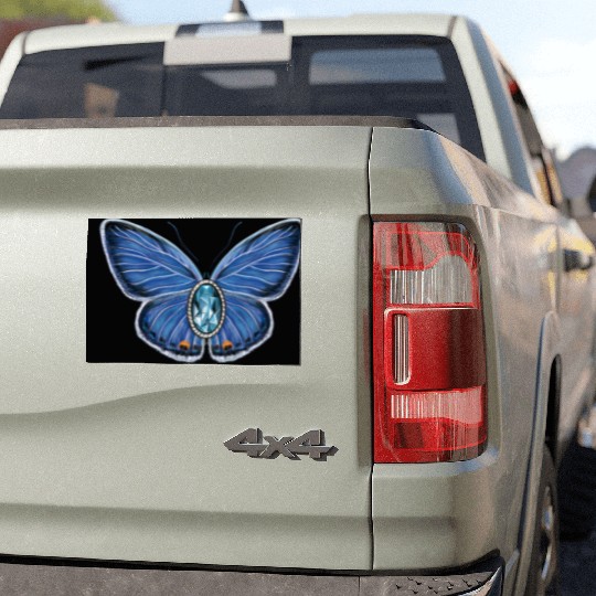 March Eastern Tailed Blue Butterfly Gemstone Art Car Magnets