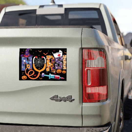 Halloween Nurse Life Spooky Gift Car Magnets
