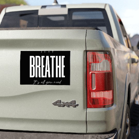 Just Breathe Inspirational Typography Car Magnets