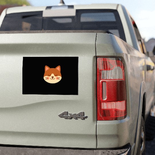 Minimal Cat Face – Cute Kitty Car Magnets