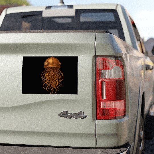 Steampunk Octopus Helmet Design Car Magnets