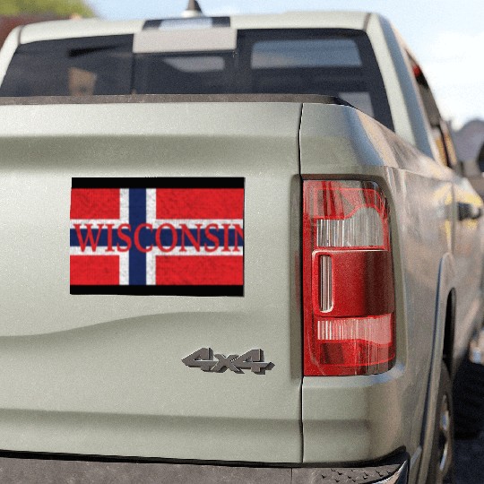 Wisconsin Norwegian Flag Car Magnets
