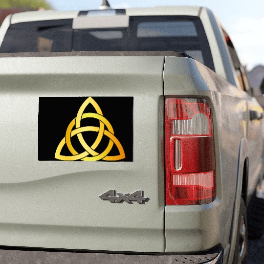 Original Triquetra circle celtic knot gold Car Magnets