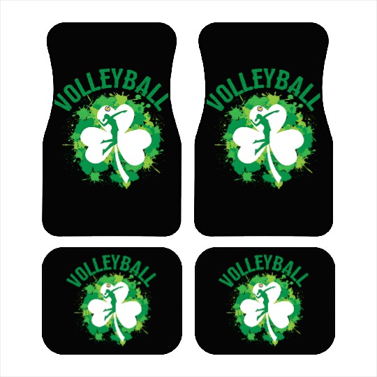 Volleyball Shamrock Irish Sports St Pattys Day Car Mats