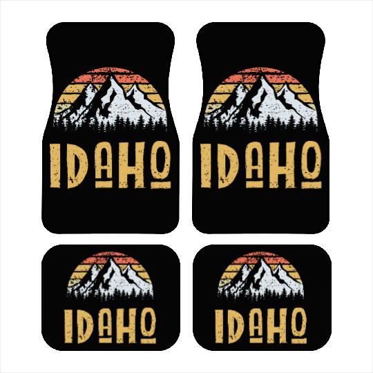 Vintage Retro Id Idaho Us Mountain State Car Mats