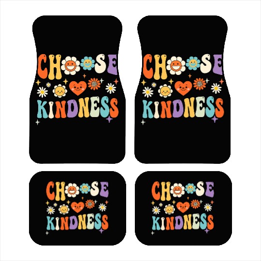 Retro Vintage Choose Kindness Lover Spiritual Car Mats