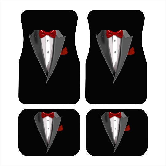 Tuxedo Tie Designs Tux red Car Mats