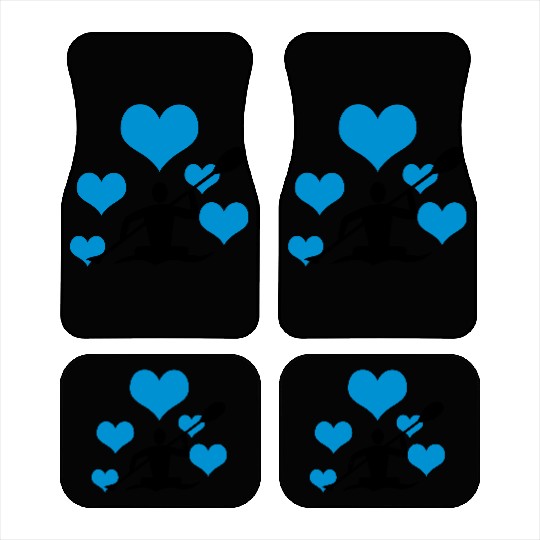 Canoe with 5 hearts Car Mats