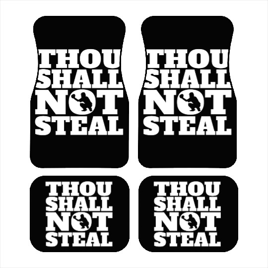 Thou Shall Not Steal Funny Baseball Catcher Car Mats