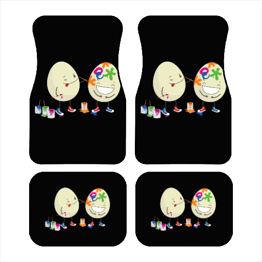 Happy Easter eggs decorating each other Car Mats